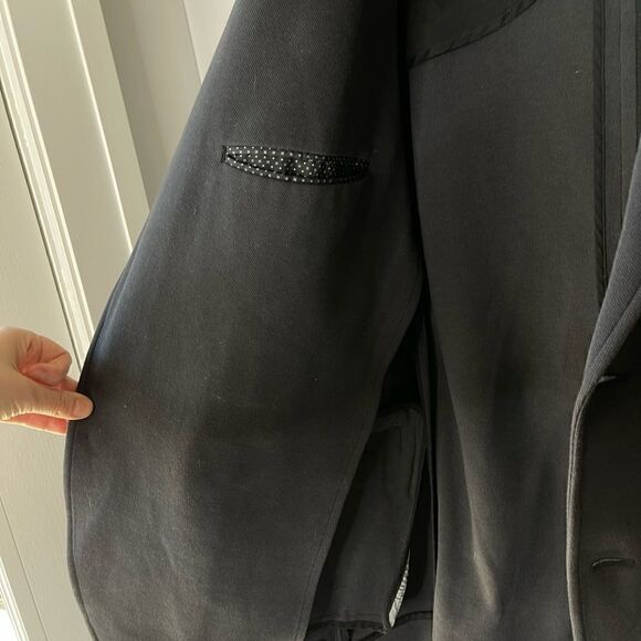 01.Algo Mens Navy Blazer 2 Button Double Vent 100% Cotton - Picture 9 of 11